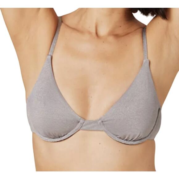 Andie Swim Silver Bra Style Bikini Top The Sicily - Picture 1 of 10